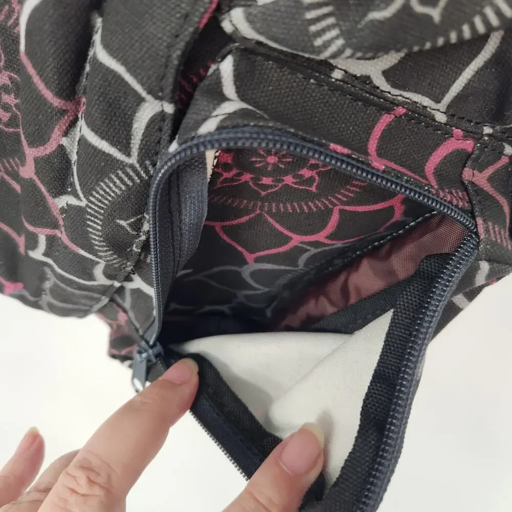 Kavu Black & Pink Rope Medallion Crossbody Doily Dream Sling Backpack Women's OS